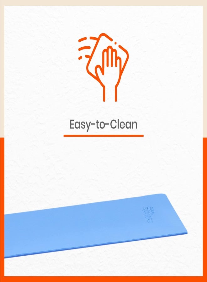 Bathla حصائر اليوغا الفاخرة من باثلا - موكش مع حقيبة حمل | مانعة للانزلاق وقابلة للعكس | أزرق داكن وأزرق سماوي (المقاس: 24 بوصة × 72 بوصة، السماكة: 8 مم) - Image 4