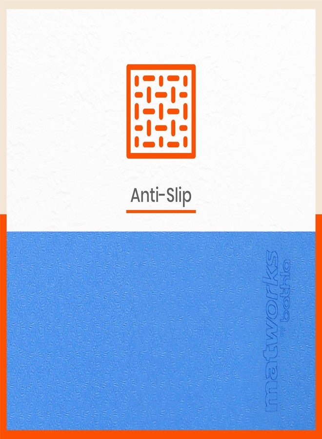 Bathla حصائر اليوغا الفاخرة من باثلا - موكش مع حقيبة حمل | مانعة للانزلاق وقابلة للعكس | أزرق داكن وأزرق سماوي (المقاس: 24 بوصة × 72 بوصة، السماكة: 8 مم) - Image 3