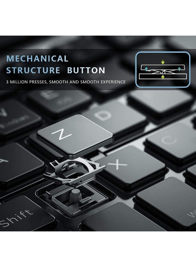 Foldable Keyboard Folding Bluetooth Keyboard, Portable Keyboard Aluminum Alloy Housing, for iPad, iPhone, Android Devices, and Windows Tablets, Laptops and Smartphones - Image 3