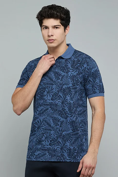 أر أند بي Printed Polo T-Shirt with Short Sleeves