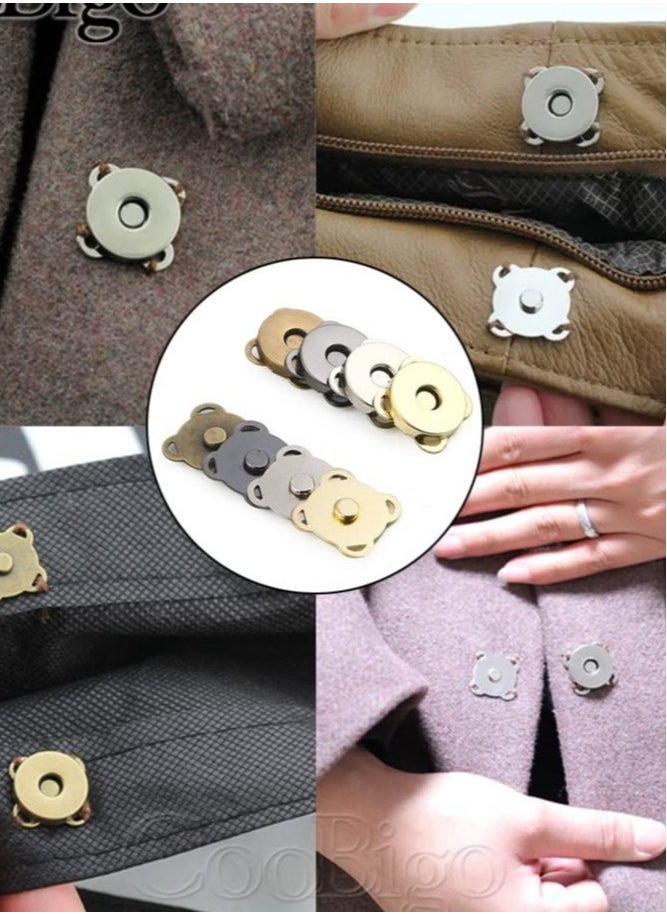 20 Sets Magnetic Button Clasps Snaps Fastener Clasps for Purses Handbag Clothes Scrapbooking Closure Fastener Sewing Craft DIY for Sewing Craft Purses Bags Clothes