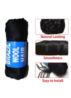 SW 6pcs Black Acrylic Yarn Hand Knitting Brazilian Wool Hair for Braiding and Extensions  - Image 3