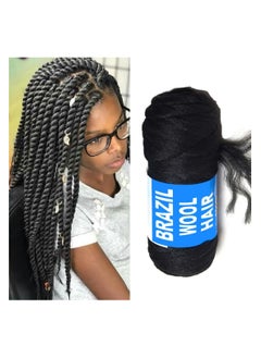 SW 6pcs Black Acrylic Yarn Hand Knitting Brazilian Wool Hair for Braiding and Extensions  - Image 4