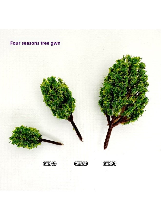 Four Seasons Tree Mixed Green Series Micro Landscape Simulation Model Decorative Tree Plastic Rod Small Tree Sand Table Building Model-Color:Four Seasons Trunk 7.5cm  - Image 2