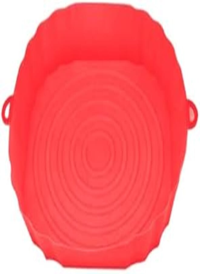 Air fryer silicone pot, 20 cm non-stick food basket, food safe oven accessories, replacement of parchment paper, reusable baking pan liner fits 3.6 to 6.8qt air fryer (square 20cm, red) 
