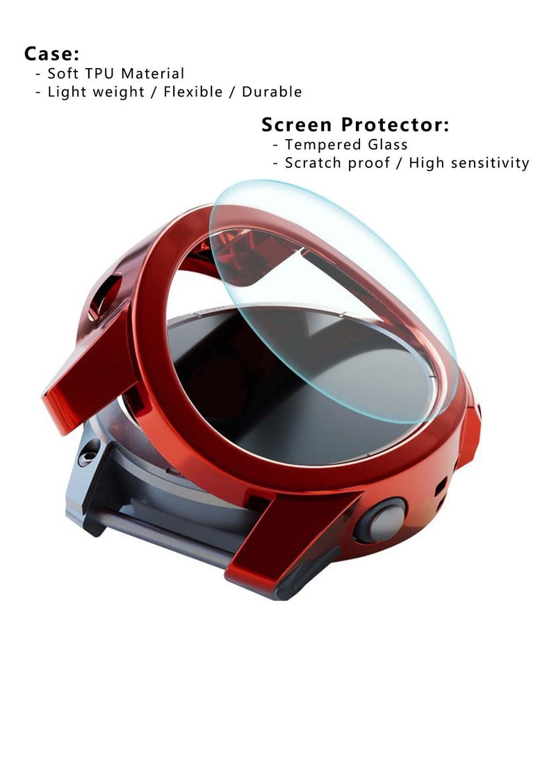 5+5 Pack Fenix 7 Screen Protector and Case Anti-Fog Tempered Glass Film and Soft TPU Bumper Watterproof Compatible for Garmin Fenix 7/7 Solar 7 Sapphire Solar Sapphire Solar Smart Watch 47MM - Image 3