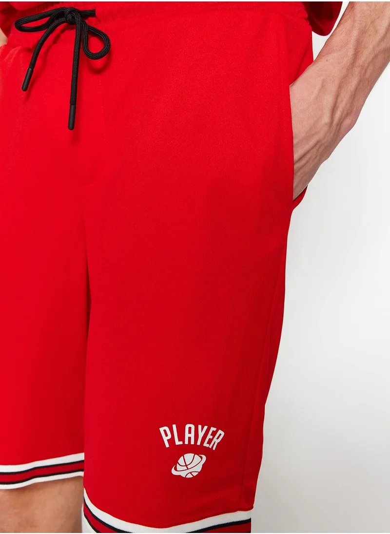 trendyol Drawstring Text Print Shorts