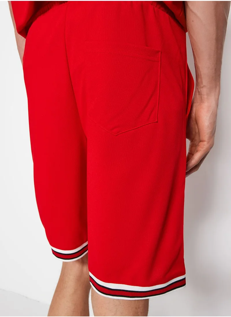 trendyol Drawstring Text Print Shorts