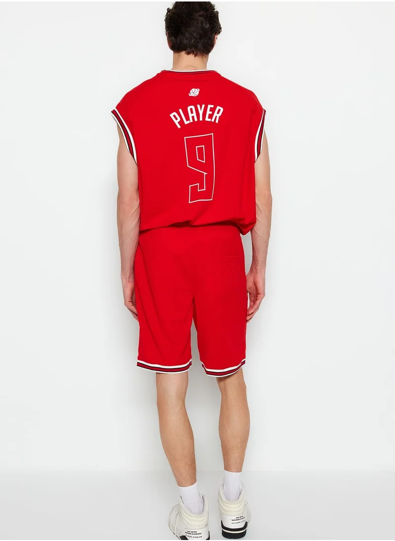 trendyol Drawstring Text Print Shorts