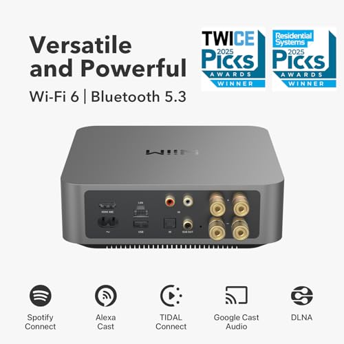 WiiM وييم أمب برو: مضخم صوت متعدد الغرف | متوافق مع جوجل كاست، أليكسا | HDMI، تحكم صوتي | بث من سبوتيفاي، أمازون ميوزك، تيدال والمزيد - رمادي داكن - Image 2