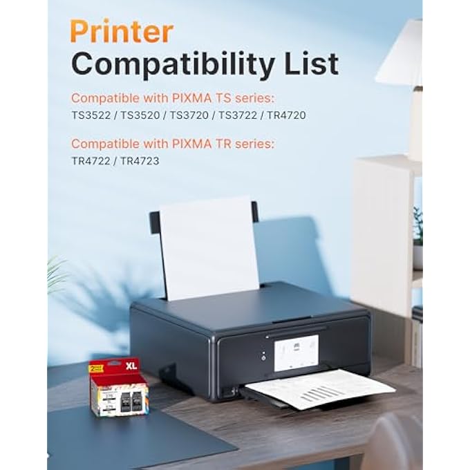 275XL INK CARTRIDGES FOR CANON PRINTERS PG-275XL BLACK INK CARTRIDGE REMANUFACTURED REPLACEMENT FOR CANNON INK 275 276 WORKS FOR CANON PIXMA TS3520 TS3522 TS3720 TS3722 TR4720 TR4722 (2 BLACK) - Image 3
