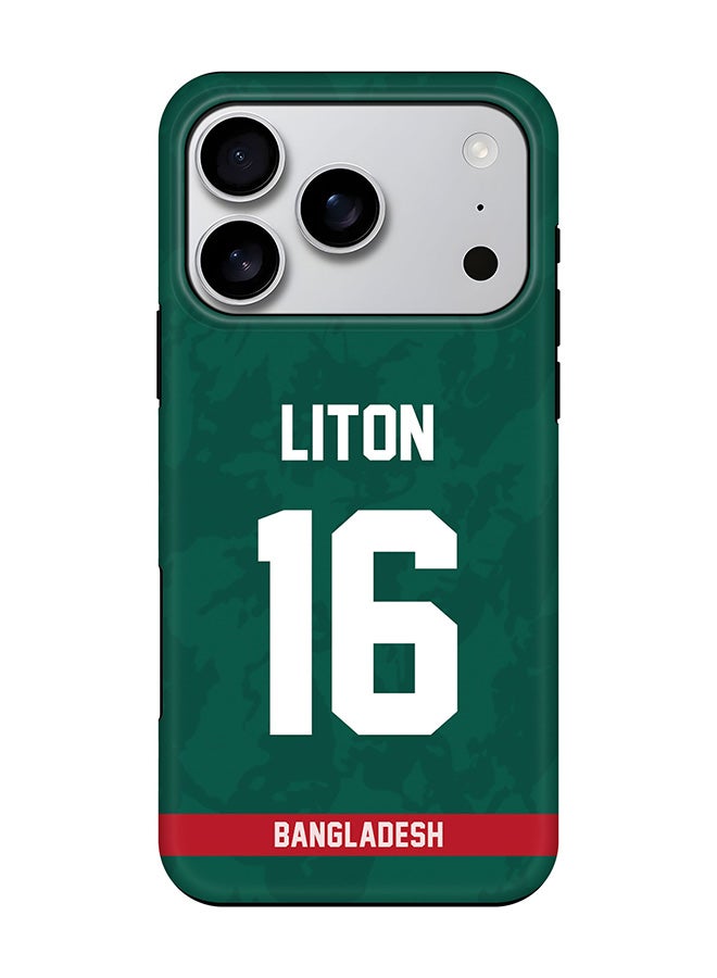 Stylizedd Tough Pro Magnetic Case for iPhone 17 Pro, Dual Layer hybrid PC + TPU Mobile Cover Matte - Bangladesh Liton Das, Jersey No 16