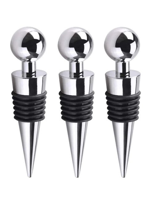 Bottle Stopper, 3pcs Metal Leak Proof Wine Stoppers Reusable Wine Corks Bottle Stopper for Gifts Bar Holiday Party Wedding, 9cm*2.1cm