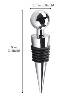 spa luxetique Bottle Stopper, 3pcs Metal Leak Proof Wine Stoppers Reusable Wine Corks Bottle Stopper for Gifts Bar Holiday Party Wedding, 9cm*2.1cm  - Image 2