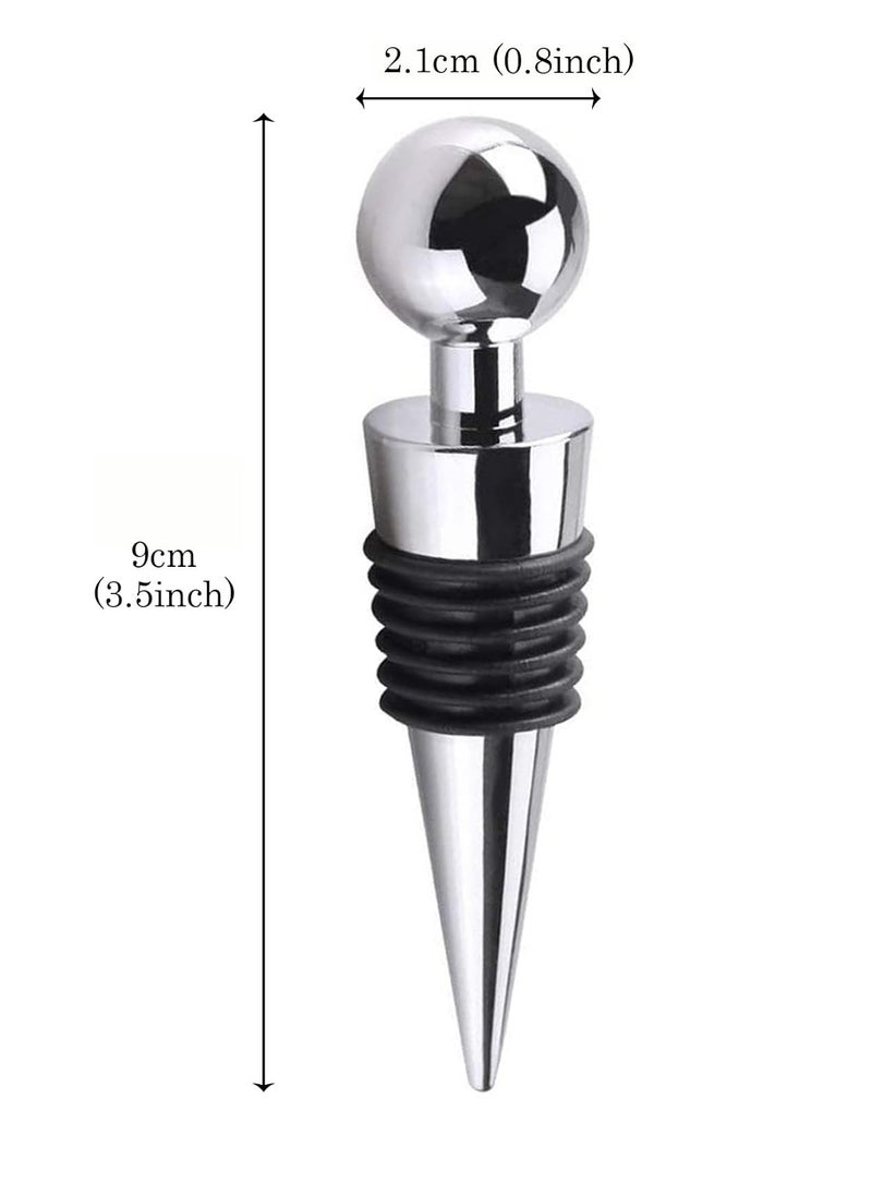 spa luxetique - Bottle Stopper, 3pcs Metal Leak Proof Wine Stoppers Reusable Wine Corks Bottle Stopper for Gifts Bar Holiday Party Wedding, 9cm*2.1cm - Image 1