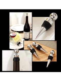 spa luxetique Bottle Stopper, 3pcs Metal Leak Proof Wine Stoppers Reusable Wine Corks Bottle Stopper for Gifts Bar Holiday Party Wedding, 9cm*2.1cm  - Image 3