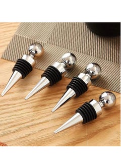 spa luxetique Bottle Stopper, 3pcs Metal Leak Proof Wine Stoppers Reusable Wine Corks Bottle Stopper for Gifts Bar Holiday Party Wedding, 9cm*2.1cm  - Image 4