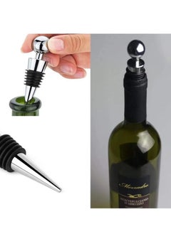 spa luxetique Bottle Stopper, 3pcs Metal Leak Proof Wine Stoppers Reusable Wine Corks Bottle Stopper for Gifts Bar Holiday Party Wedding, 9cm*2.1cm  - Image 5
