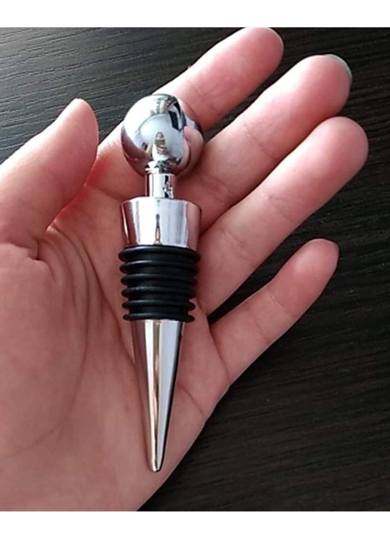 spa luxetique - Bottle Stopper, 3pcs Metal Leak Proof Wine Stoppers Reusable Wine Corks Bottle Stopper for Gifts Bar Holiday Party Wedding, 9cm*2.1cm - Image 1