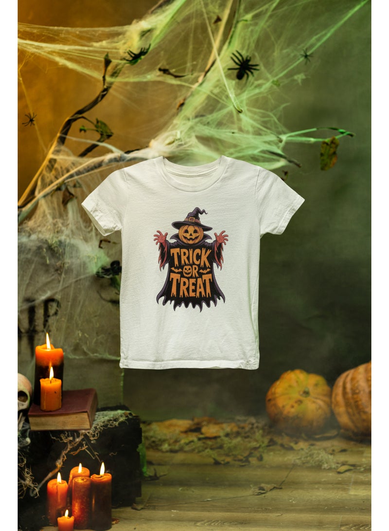 ZOOM Cute Halloween Ghost T-Shirt for Kids Boys and Girls