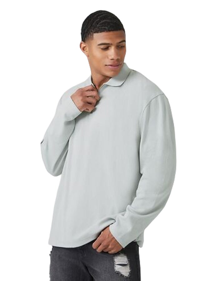 FOREVER 21 قميص بولو بسحاب ربع  - Image 1