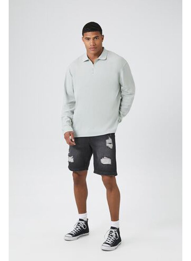 FOREVER 21 قميص بولو بسحاب ربع  - Image 4