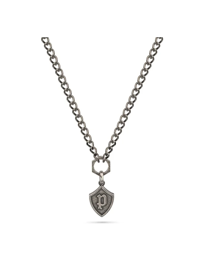 بوليس قلادة تاليسمان عتيقة من الفولاذ المقاوم للصدأ بحرف  للرجال
