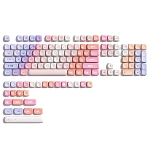 Keymatic PBT Keyboard Keycaps 126 Keys MOA Profile Cute Keycap Custom 60 65 75 100 Percent for Cherry MX, Outemu, Gateron Mechanical Keyboards(Only Keycap Set) - Image 1
