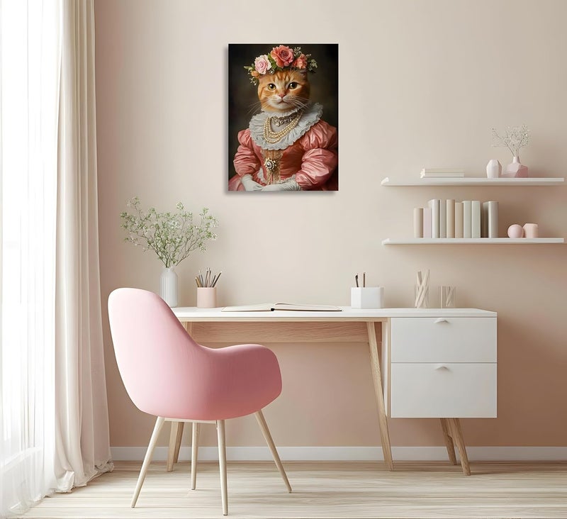OWNANRTHM Gothic Cat Canvas Wall Art - Image 5