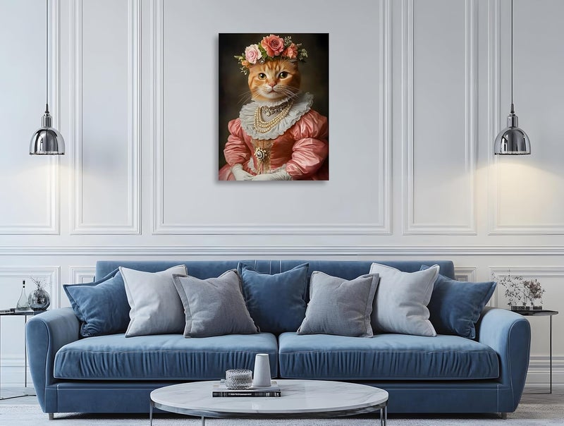 OWNANRTHM Gothic Cat Canvas Wall Art - Image 3