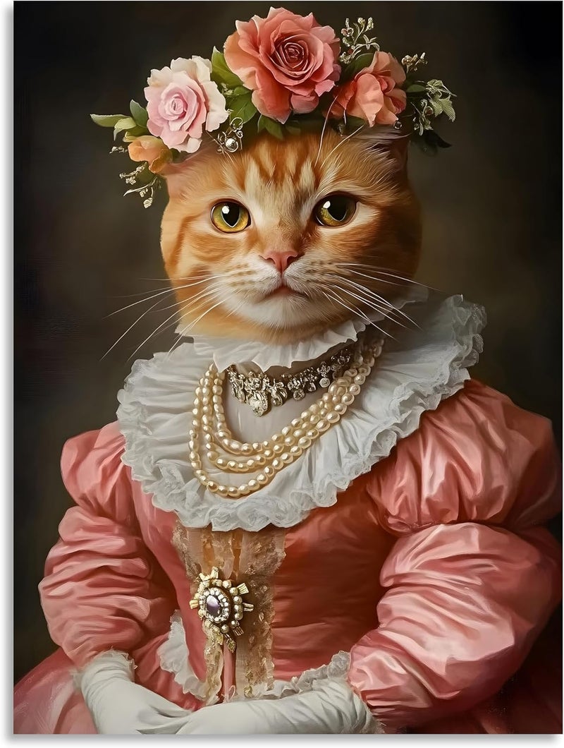 OWNANRTHM Gothic Cat Canvas Wall Art - Image 2
