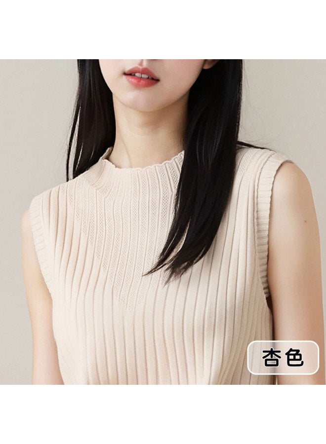 Your Sun Semi-Turtleneck Slimming Fitted Knit Vest Women'S Top T-Shirt Suit Innerwear Ribbed Design - Image 5