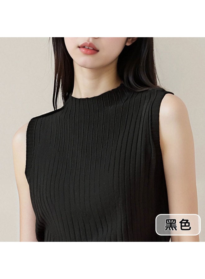 Your Sun Semi-Turtleneck Slimming Fitted Knit Vest Women'S Top T-Shirt Suit Innerwear Ribbed Design - Image 3