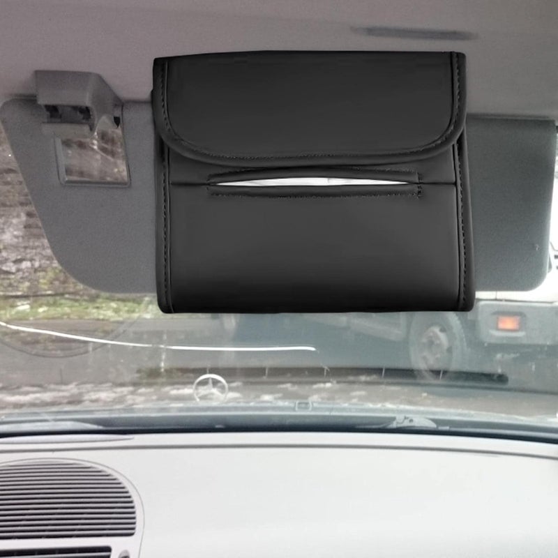 Car Tissue Box Holder | Car Napkin Holder | PU Leather Tissue Box, Facial Tissue Holder for Auto Headrest, Car Tissue Dispenser Standard Tissue Box Zalhin - Image 3