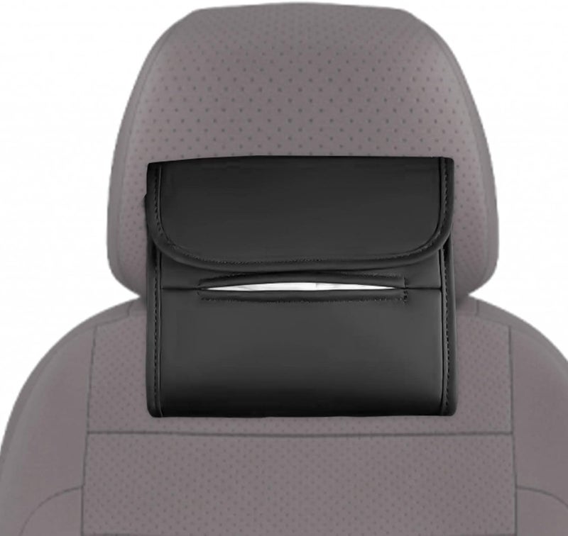 Car Tissue Box Holder | Car Napkin Holder | PU Leather Tissue Box, Facial Tissue Holder for Auto Headrest, Car Tissue Dispenser Standard Tissue Box Zalhin - Image 1