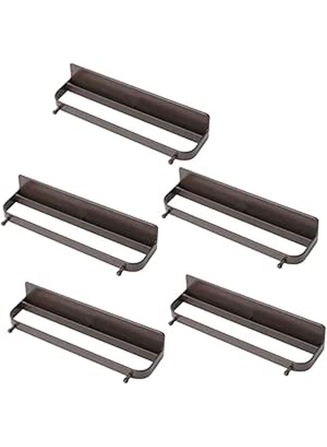 Garneck 5pcs Wall Mounted Shoe Rack Creative Punch Shelf Organizer for Bathroom Storage Easy Installation Self Adhesive Hooks Slipper Holder Coffee Gold - Image 1