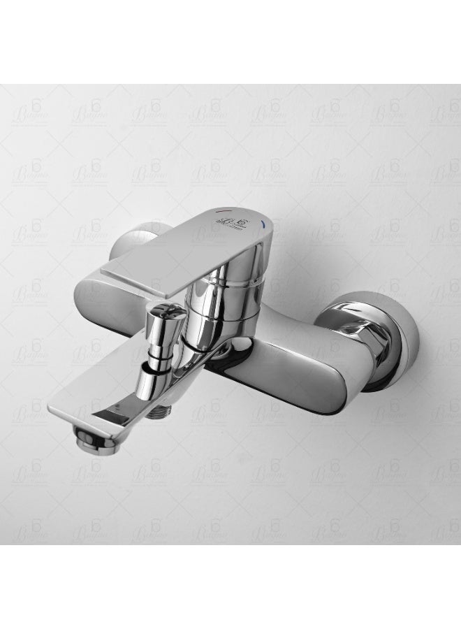 B BAGNO Wall-Mounted Shower Mixer 3403CR, Modern Brass Bathroom Faucet with Single Lever Control, Chrome Finish, Durable & Stylish Tap for Shower Systems - Image 3