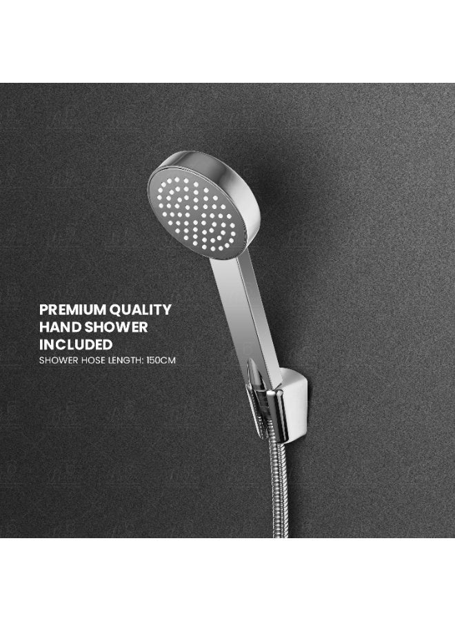 B BAGNO Wall-Mounted Shower Mixer 3403CR, Modern Brass Bathroom Faucet with Single Lever Control, Chrome Finish, Durable & Stylish Tap for Shower Systems - Image 2