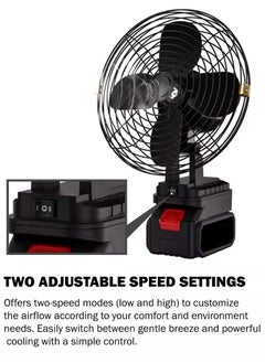 Panvil Portable High-Power Rechargeable Fan with 21V Lithium Battery – Industrial-Grade Cordless Fan for Indoor & Outdoor Use, Strong Airflow, Adjustable Speed, Quiet Operation – Ideal for Camping, Garage, Workshop, Travel, Emergency  - Image 5