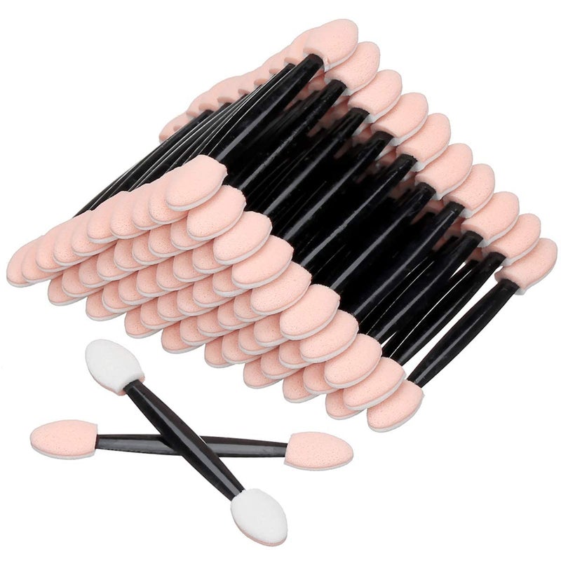 Akstore Disposable Dual Sides Eye Shadow Sponge Applicator Eyeshadow Brushes Makeup Brush (30PCS-Black) - Image 1