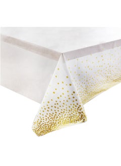 Y Cross-border In Stock PEVA Tablecloth Disposable Golden Dot Tablecloth Tablecloth Holiday Party Factory Wholesale Supply-Color:Gold Dot On White Base-Specifications:137*274cm