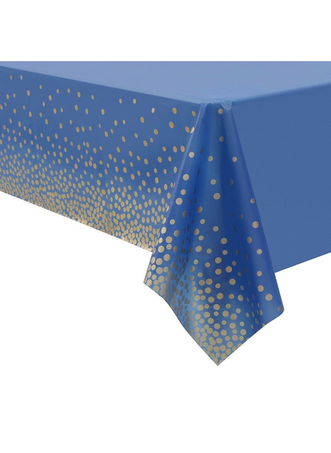 Generic - Y Cross-border In Stock PEVA Tablecloth Disposable Golden Dot Tablecloth Tablecloth Holiday Party Factory Wholesale Supply-Color:Gold Dot On White Base-Specifications:137*274cm - Image 1