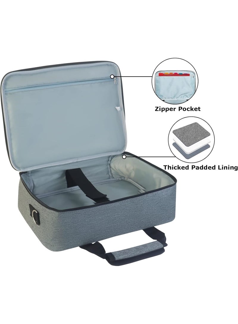 SYOSI Projector Carrying Case with Adjustable Shoulder Straps – Portable Projector Bag with Storage Pockets for Accessories, Compatible with Epson, BenQ, ViewSonic & Most Mini Projectors (Grey) - Image 2