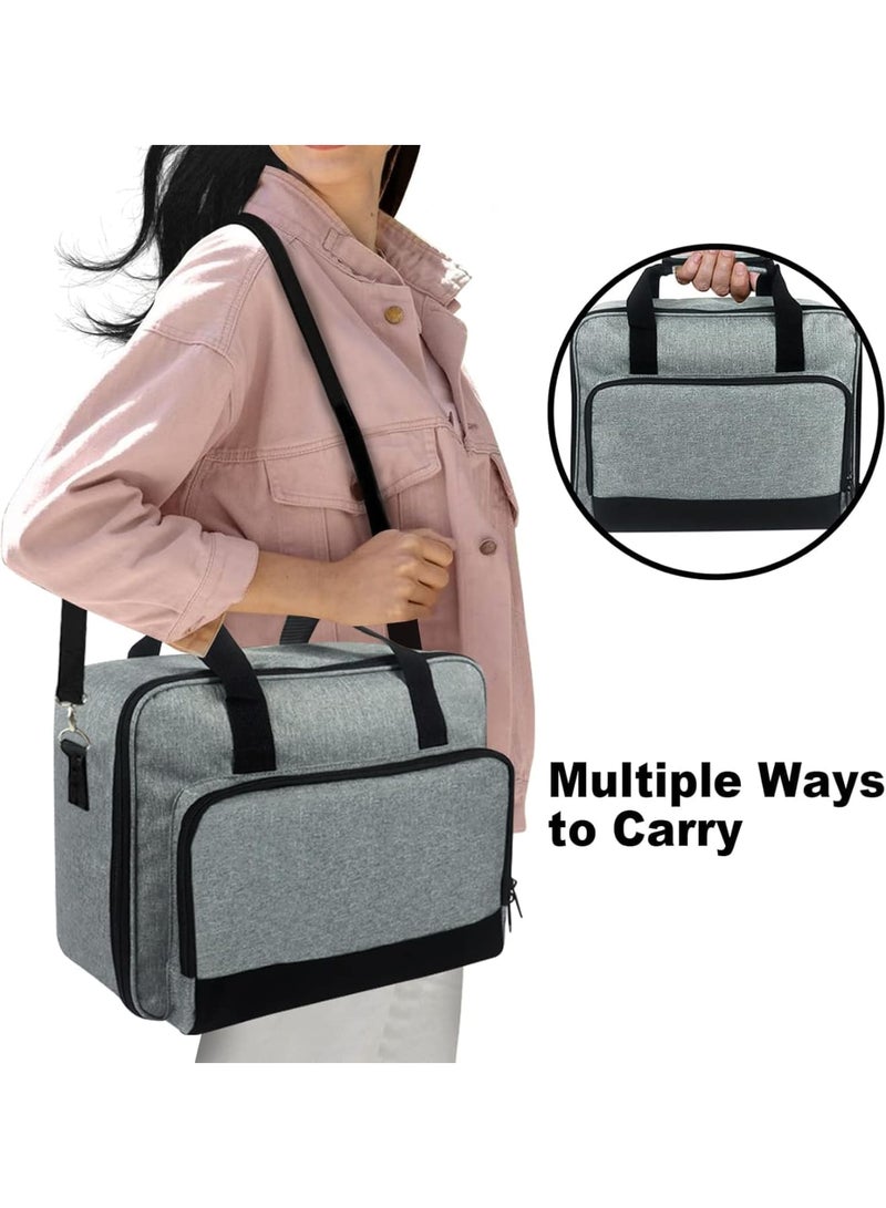 SYOSI Projector Carrying Case with Adjustable Shoulder Straps – Portable Projector Bag with Storage Pockets for Accessories, Compatible with Epson, BenQ, ViewSonic & Most Mini Projectors (Grey) - Image 4