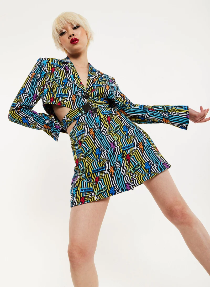 Mini Jacket Dress Lightning Bolt Print