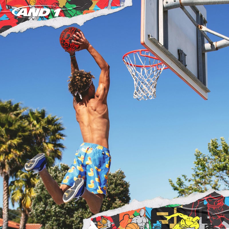 AND1 Fantom Rubber Basketball & Pump (Graffiti Series)- Official Size 7 (29.5”) Streetball, Made for Indoor and Outdoor Basketball Games (Red) - Image 3