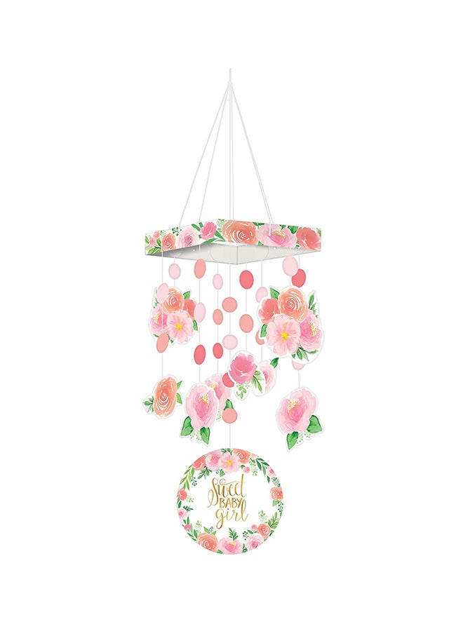 Amscan زينة معلقة من الورق المقوى المزهر لمناسبة استقبال المولود - حفلة استقبال المولود الأنثى