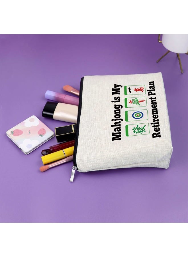 Sazuwu Mahjong Lover Gift Retirement Gifts for Her Makeup Bag Mahjong Gifts for Women Mahjong Player Gifts Cosmetic Bag Birthday Christmas Gifts for Mom Grandma Aunt Cosmetic Travel Pouch - Image 5