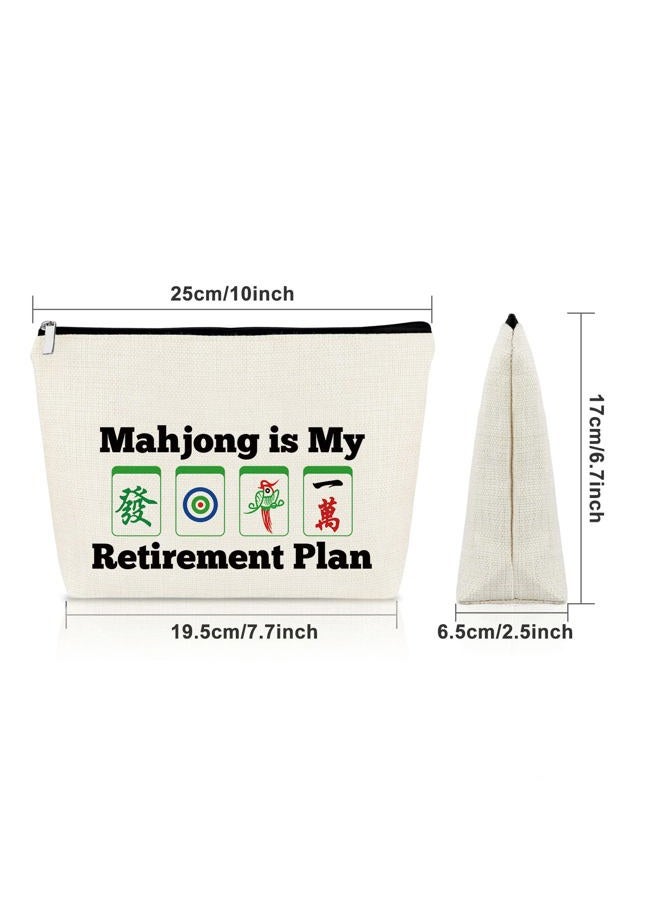 Sazuwu Mahjong Lover Gift Retirement Gifts for Her Makeup Bag Mahjong Gifts for Women Mahjong Player Gifts Cosmetic Bag Birthday Christmas Gifts for Mom Grandma Aunt Cosmetic Travel Pouch - Image 4