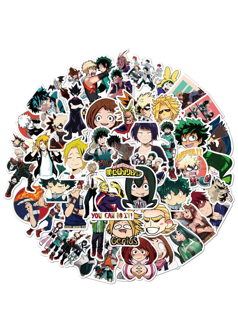 50 New Anime My Hero Academia Stickers Luggage Motorcycle Trolley Case Notebook Waterproof Stickers - Image 3